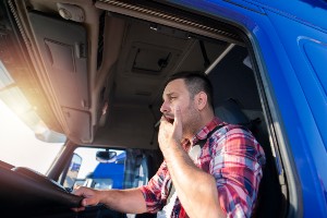 truck driver showing driver fatigue